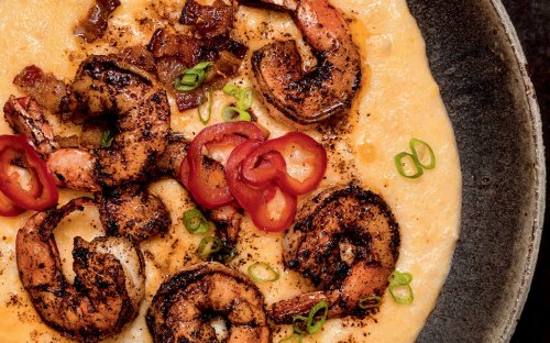 There's No Beating Bobby Flay’s Spice-Crusted Shrimp With Cheesy Grits and Pickled Chiles