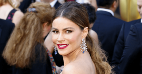 Sofía Vergara Steps Out in Strapless Form-Fitting Midi Dress With Sparkly Accents
