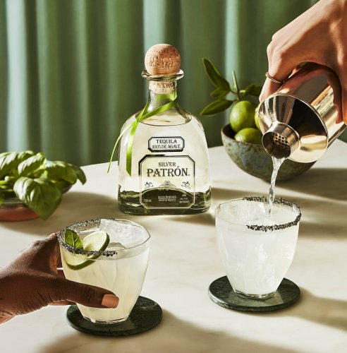 Enjoy Basil Lime Margarita, a cocktail made with Patrón Silver.