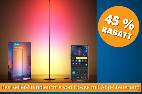 Amazon haut die meistverkaufte LED-Stehlampe von Govee mit App-Steuerung für nur 59,99 Euro dank Coupon raus