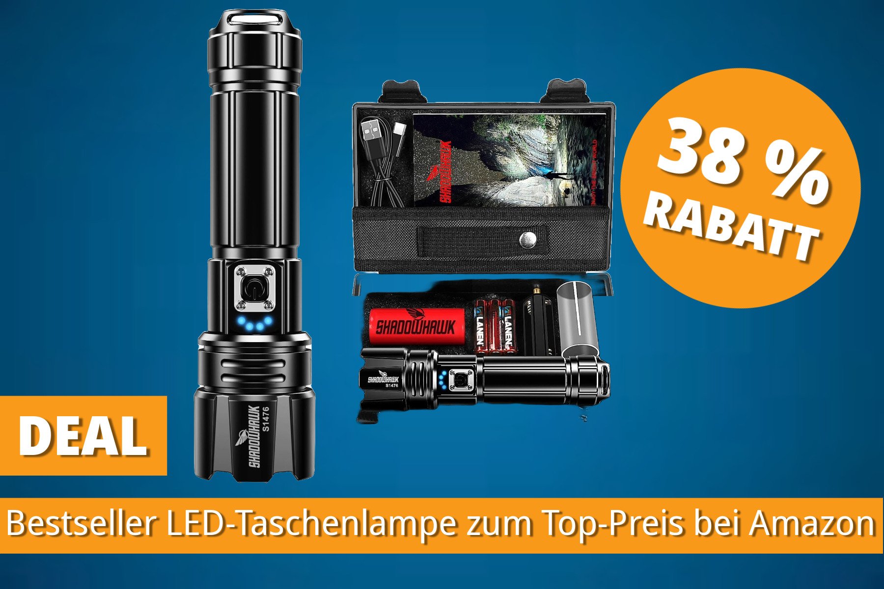 Würde ich immer wieder kaufen: Meistverkaufte LED-Taschenlampe mit 500.000 Lumen für unter 19 Euro