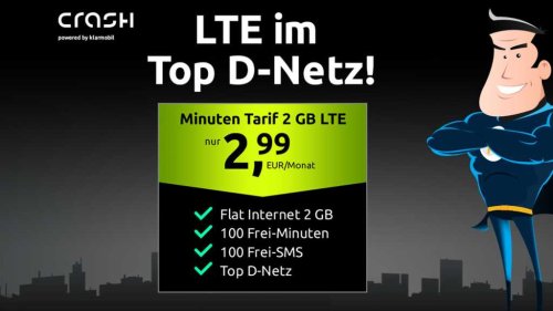 Top-Deal: Crash-Tarif im Vodafone-Netz für 2,99 statt 9,99 Euro im Monat