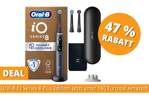 Die elektrische Zahnbürste Oral-B iO Series 8 Plus Edition ist jetzt so günstig wie an Black Friday