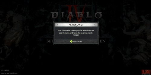 Diablo 4 Code 395502: Das bedeutet der “Account ist derzeit gesperrt”-Fehler