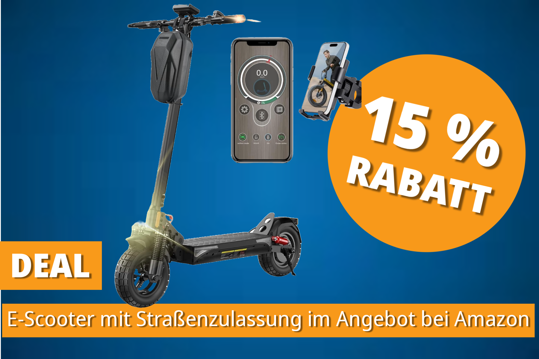 Offroad-E-Scooter mit doppelter Stoßdämpfung und Straßenzulassung – 80 Euro Rabatt bei Amazon