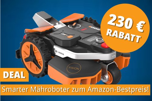 KI-Mähroboter Worx ohne Kabel aktuell 240 Euro günstiger als sonst