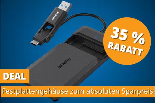 Nur 8,49 €: Dieses USB-C-Gehäuse macht alte Festplatten und SSDs wieder nützlich