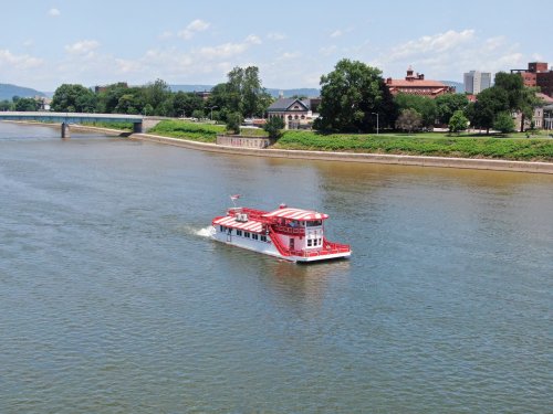 Get a drone’s eye view of the Pride riverboat as it sails along the Susquehanna