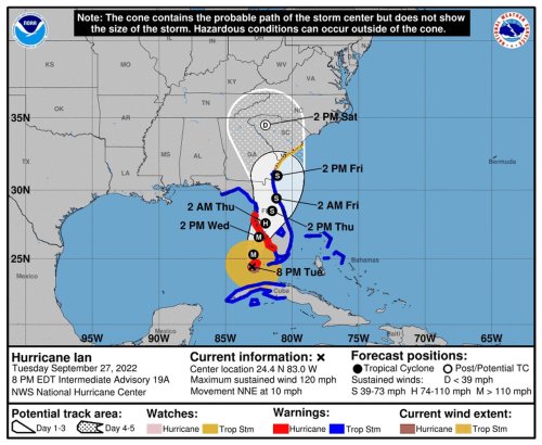Hurricane Ian forecast to strike west Florida earlier, harder as track moves south
