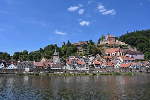 Hirschhorn am Neckar mit historischer Altstadt und Burg