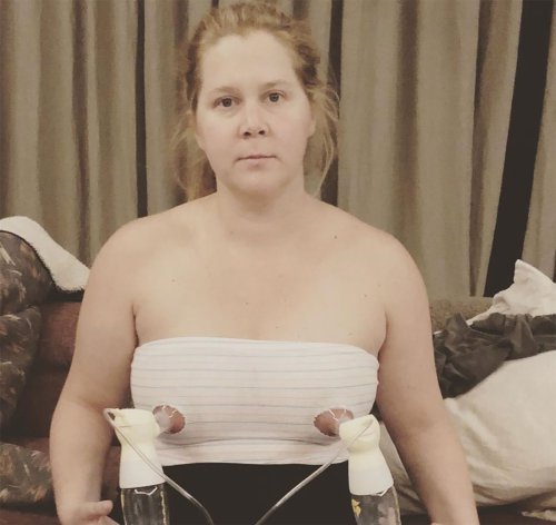 Amy Schumer Posts Photo of Herself Pumping After Birth of Son Gene: 'What Are We Doing Tonight?'
