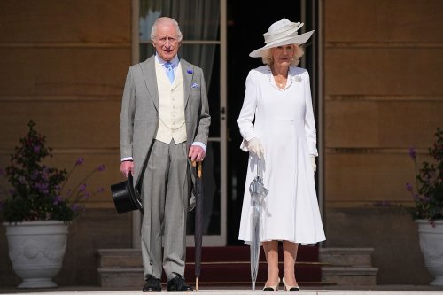 King Charles and Queen Camilla Carry Umbrellas Despite Sunny Weather at Palace Garden Party
