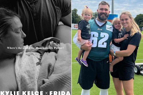 Jason Kelce's Pregnant Wife Kylie Featured in Full-Page Ad Wishing