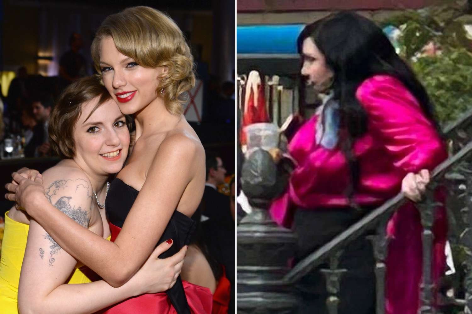 Lena Dunham Attends Taylor Swift and Travis Kelce's Star-Studded Madison Square Garden Wedding in Hot Pink