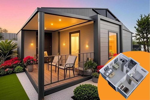 A Charming 2-Bedroom Tiny Home with a Front Porch and Big Windows Is Available at Amazon for Under $10K