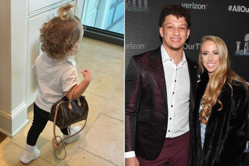 Pregnant Brittany Mahomes' Daughter Sterling Models a Mini Louis Vuitton Purse in Adorable Photo