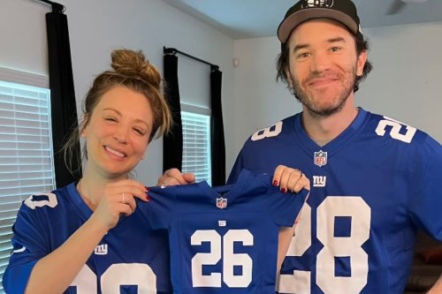 Pregnant Kaley Cuoco Poses with Tom Pelphrey as They Share Sweet Gift for Baby: 'Future Footballer'