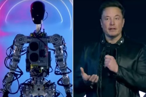 Elon Musk Reveals Tesla's Optimus Robot, Says It 'Can Actually Do a Lot More' as It Walks and Waves on Stage