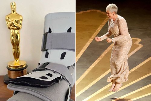Jamie Lee Curtis Posts Photo of Medical Boot After Oscar Win: 'Thrill of Victory ... Agony of Da Feet'