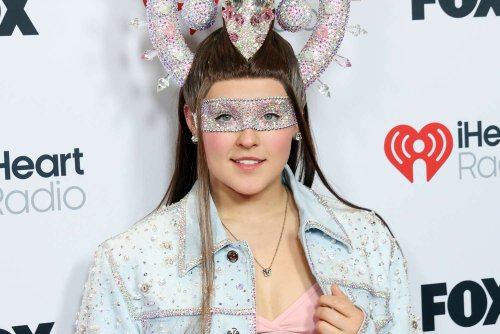 JoJo Siwa Attends iHeartRadio Music Awards 2025 in Massive Wig with Its Own Keychain and Bedazzled Horns