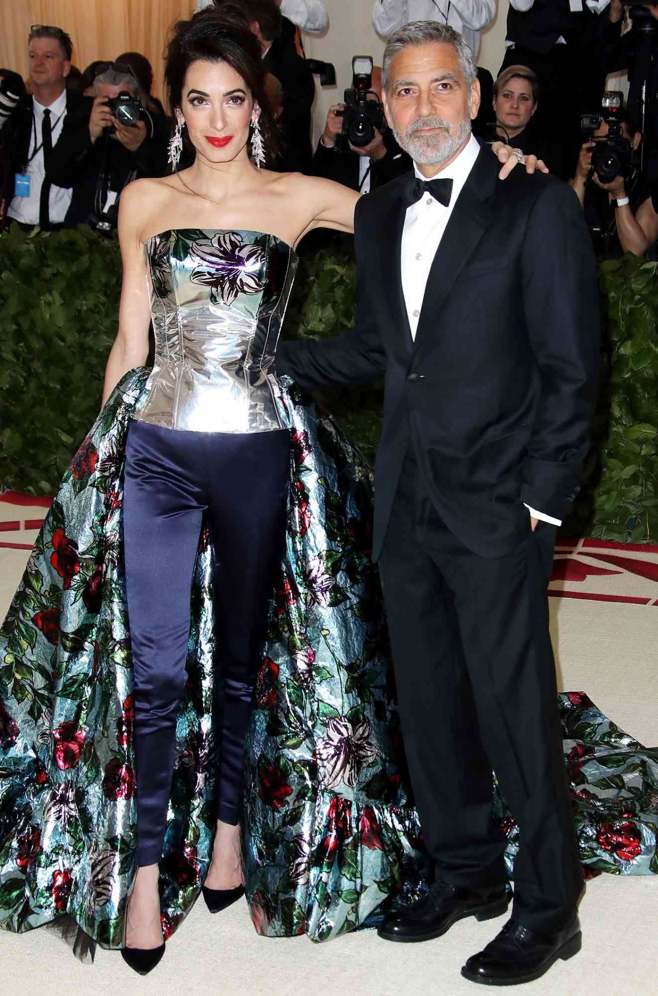 2018 Met Gala Co-Host Amal Clooney Hits the Red Carpet — in Pants! — Alongside Husband George