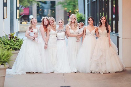 Mom And Her Six Daughters Go Viral After Wearing Wedding Dresses Out To