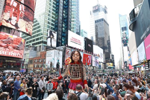 Meet the Giant Puppet Roaming the Streets of N.Y.C. to Raise Awareness About Refugee Children