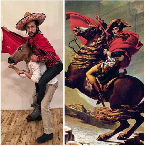 Famous Paintings Recreated as Photos Using Things Around the Office