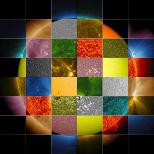 Beautiful Photo Collage of the Sun Shows Different Wavelengths of Light
