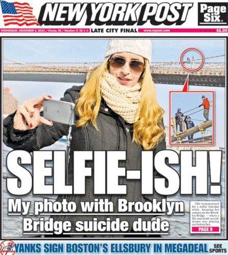 Anonymous Woman Makes it on the Cover of the NY Post Thanks to an Ill-Timed Selfie