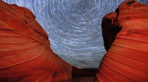 Combination of Star Trails and Eroded Stone Make for One Incredible Time-Lapse