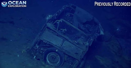 Underwater Camera Finds Mysterious Car in Sunken World War II Ship