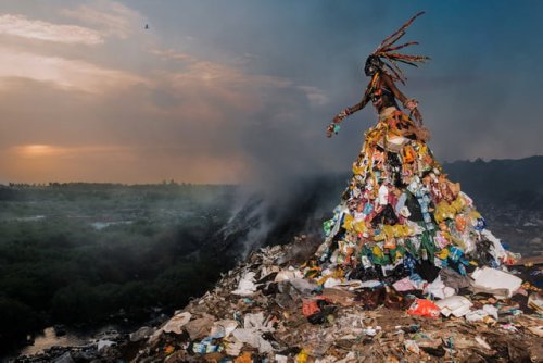 Fashion Photos with Outfits Made from Trash Found in Polluted Areas of Senegal