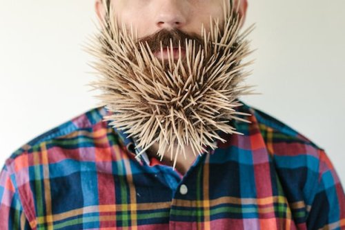 Will It Beard: Fun Photo Series of Random Household Items Stuck in a Man's Beard