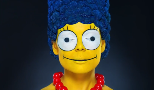 Real World 'Photoshopping' with 3D Make-Up Effects Brings Marge Simpson to Life