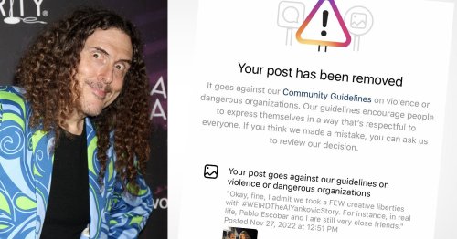 Instagram Removes Weird Al Yankovic's Post With 'Pablo Escobar'