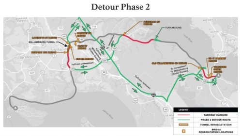 Colonial Parkway rehabilitation project enters 2nd phase, which means new detours