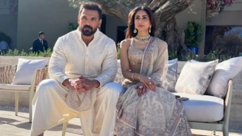John Abraham and his wife look terrific together in inside pictures from Anant Ambani-Radhika Merchant's pre-wedding