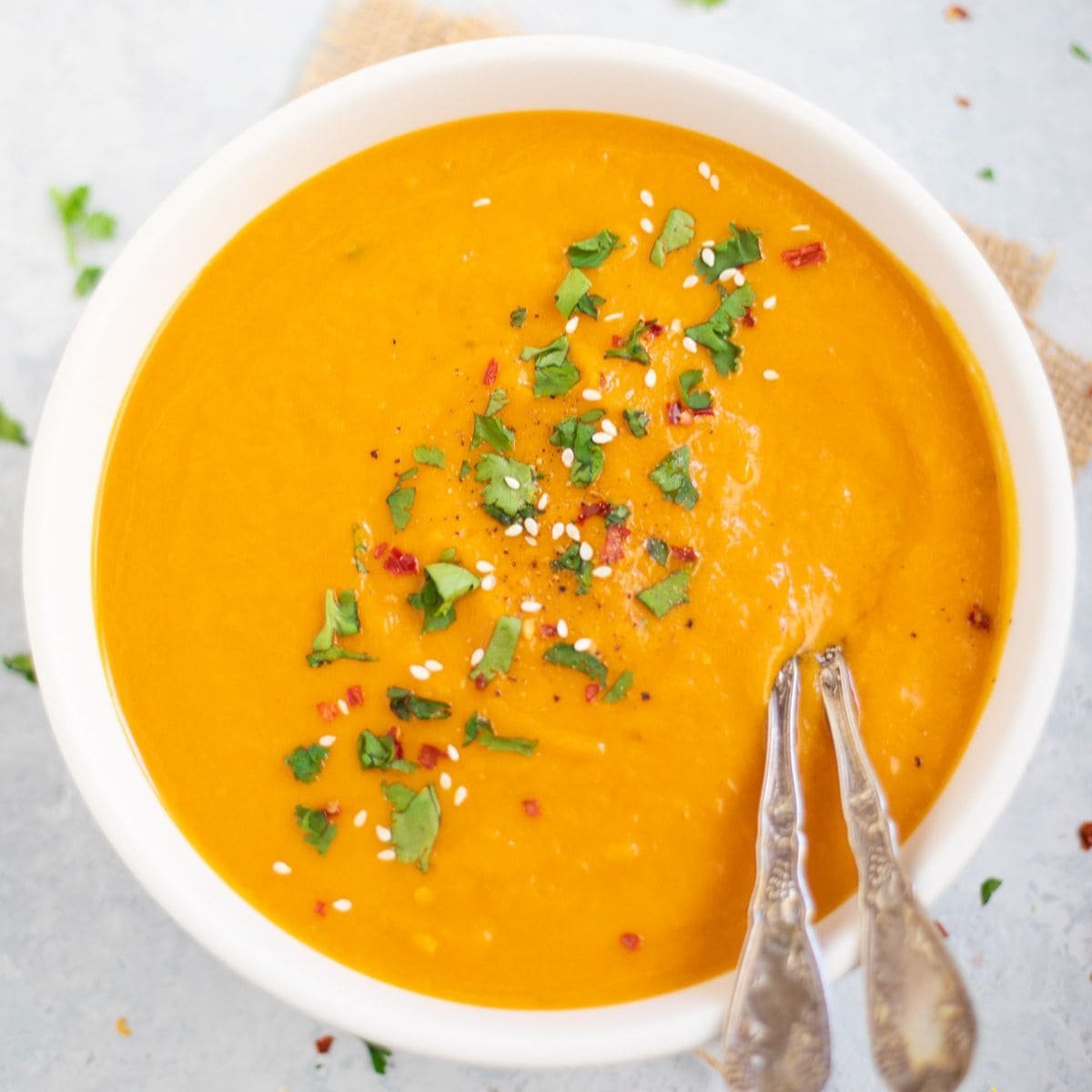 Easy Instant Pot Carrot Soup with Ginger & Coconut Milk