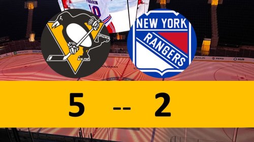 Penguins Beat Rangers, 5-2; Crosby Makes History
