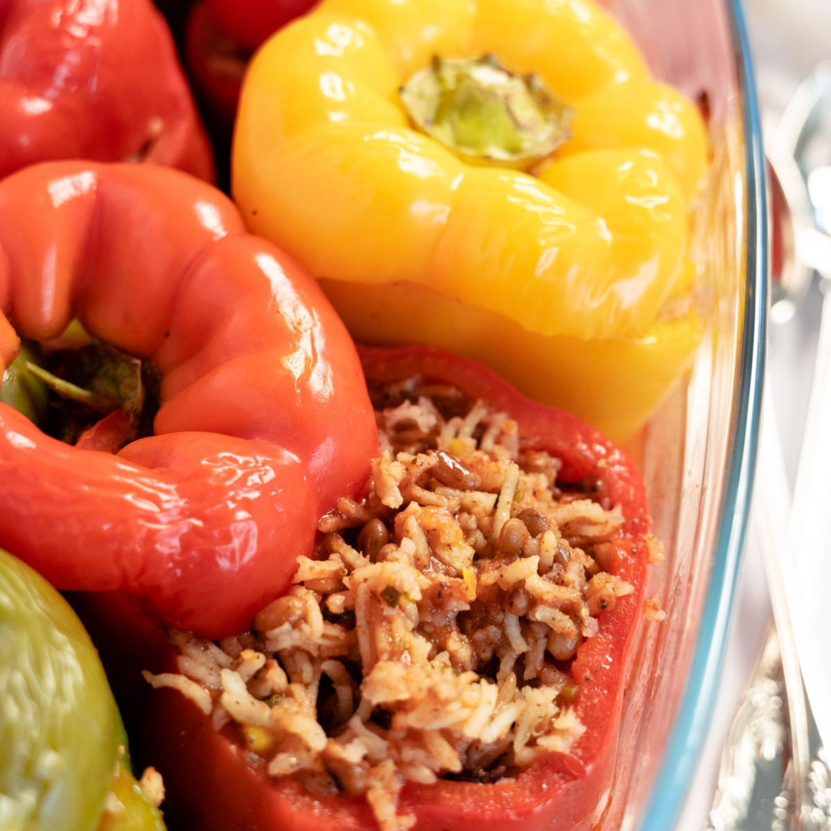 Middle Eastern Stuffed Capsicum With Rice (Vegan)
