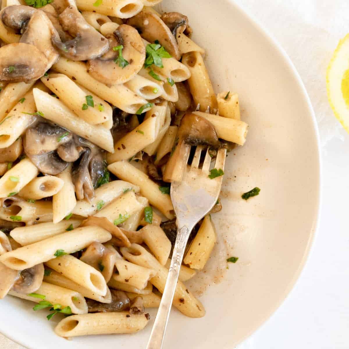 Easy Vegan Mushroom Pasta (GF Option)