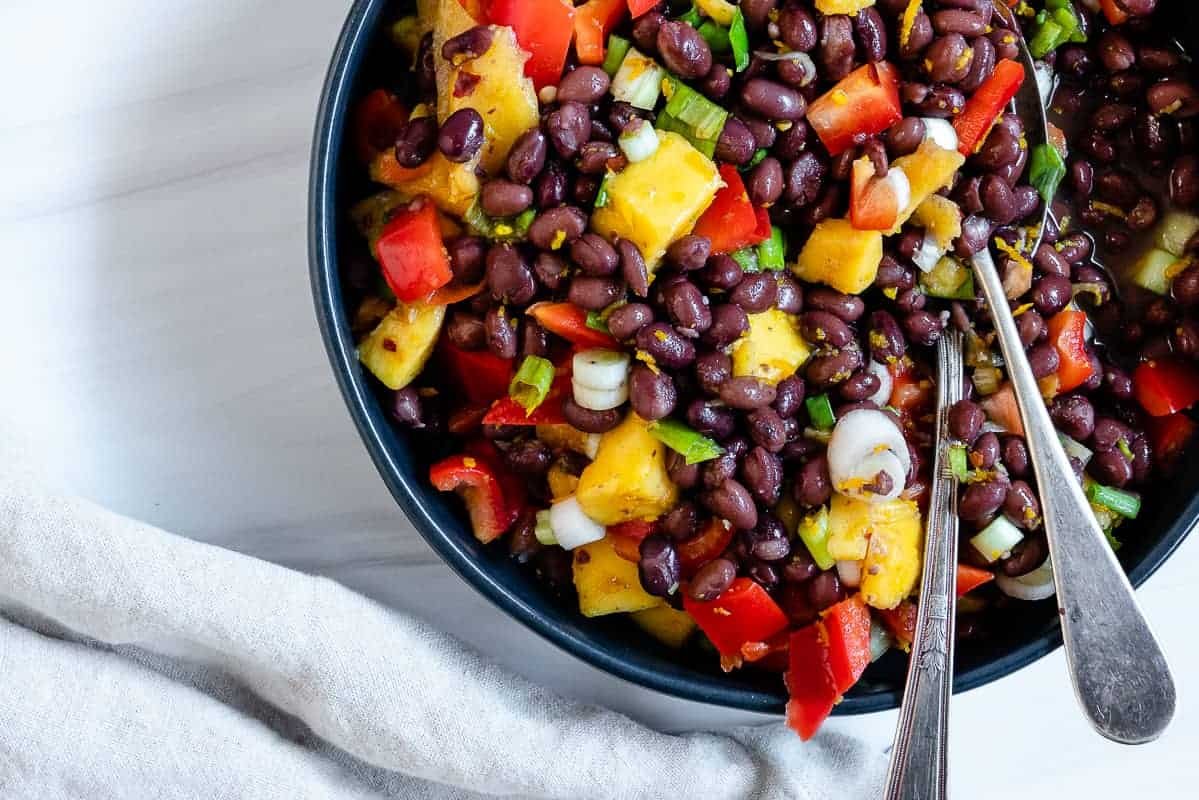Mango Black Bean Salad (One Bowl| 5 Minutes) - Plant-Based on a Budget