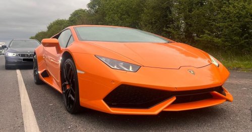 Lamborghini with no number plate or insurance seized on M5