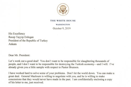 'Don’t be a fool!': Trump threatened Turkish president in letter