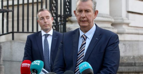 Democratic Unionists would rather see ‘funeral’ for Belfast power-sharing than accept Brexit protocol