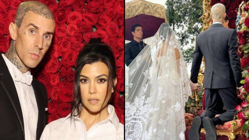 Kourtney Kardashian’s stunning “lingerie-inspired” wedding dress leaves fans divided
