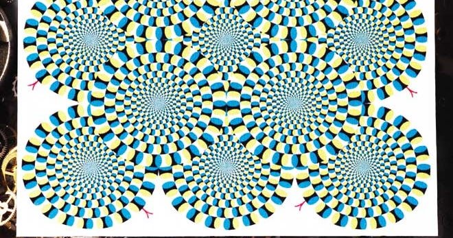 Something in our brain is making these spirals look like they are moving