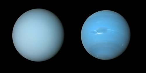 Uranus and Neptune both have the blues. But different hues.