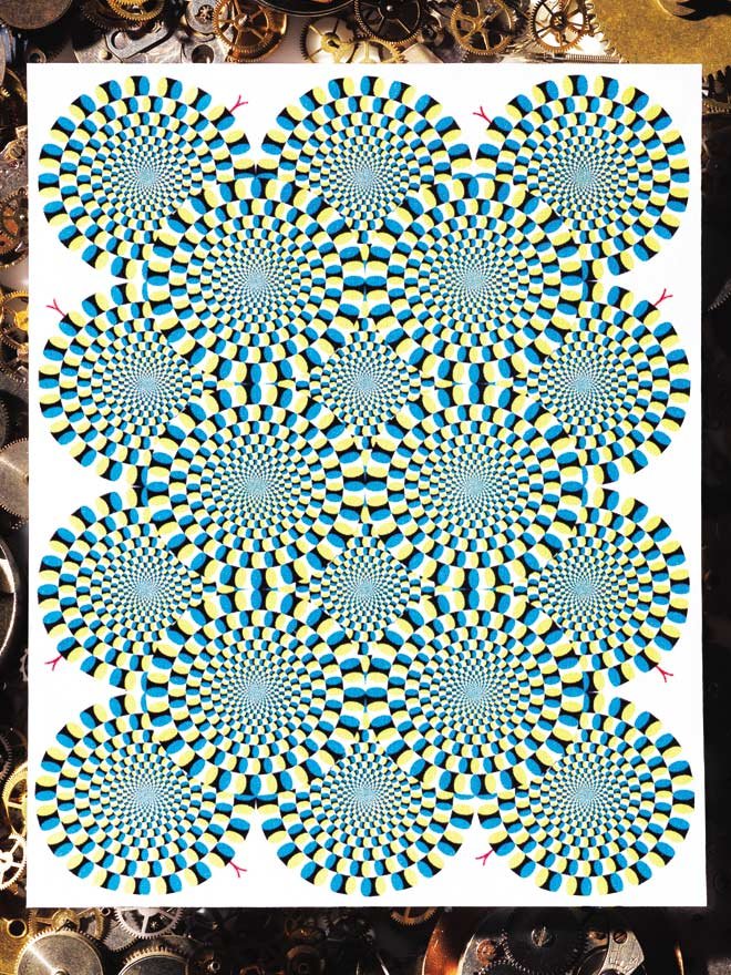 Something in our brain is making these spirals look like they are moving